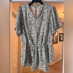Leopard peplum top